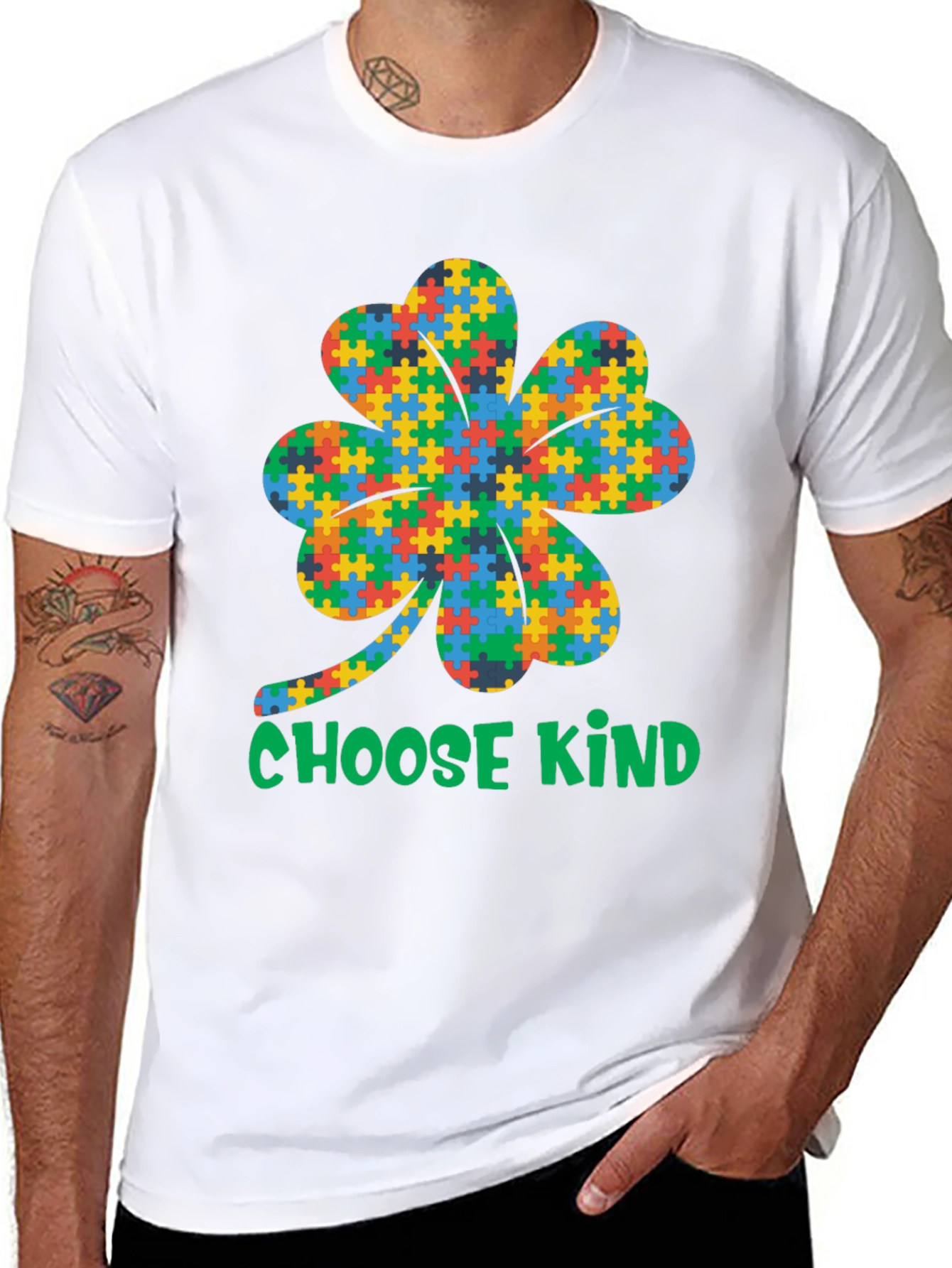 Choose Kind Autism Awareness Shamrock T-Shirt