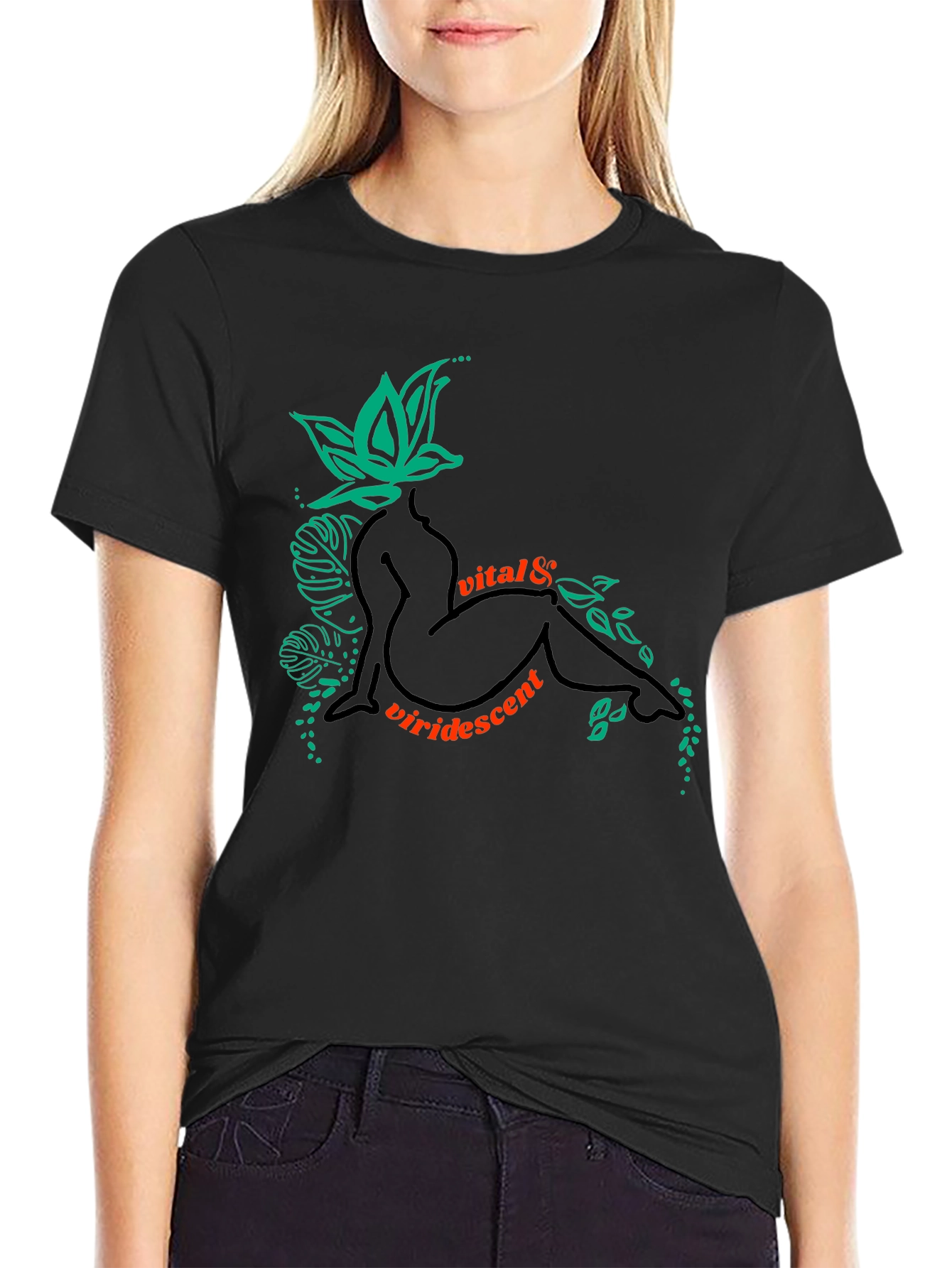 Vital & Viridescent Black Graphic T-Shirt