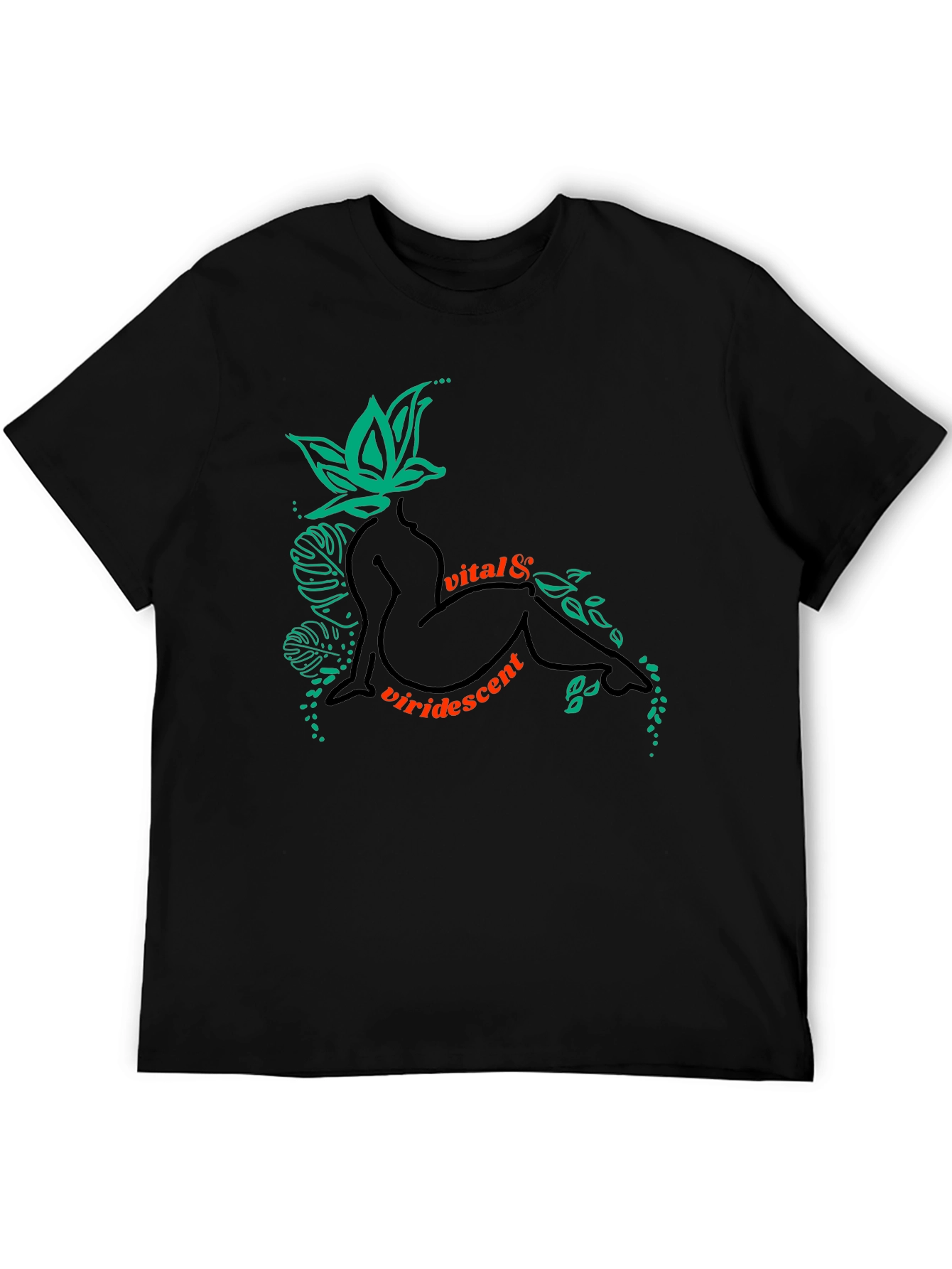 Vital & Viridescent Black Graphic T-Shirt