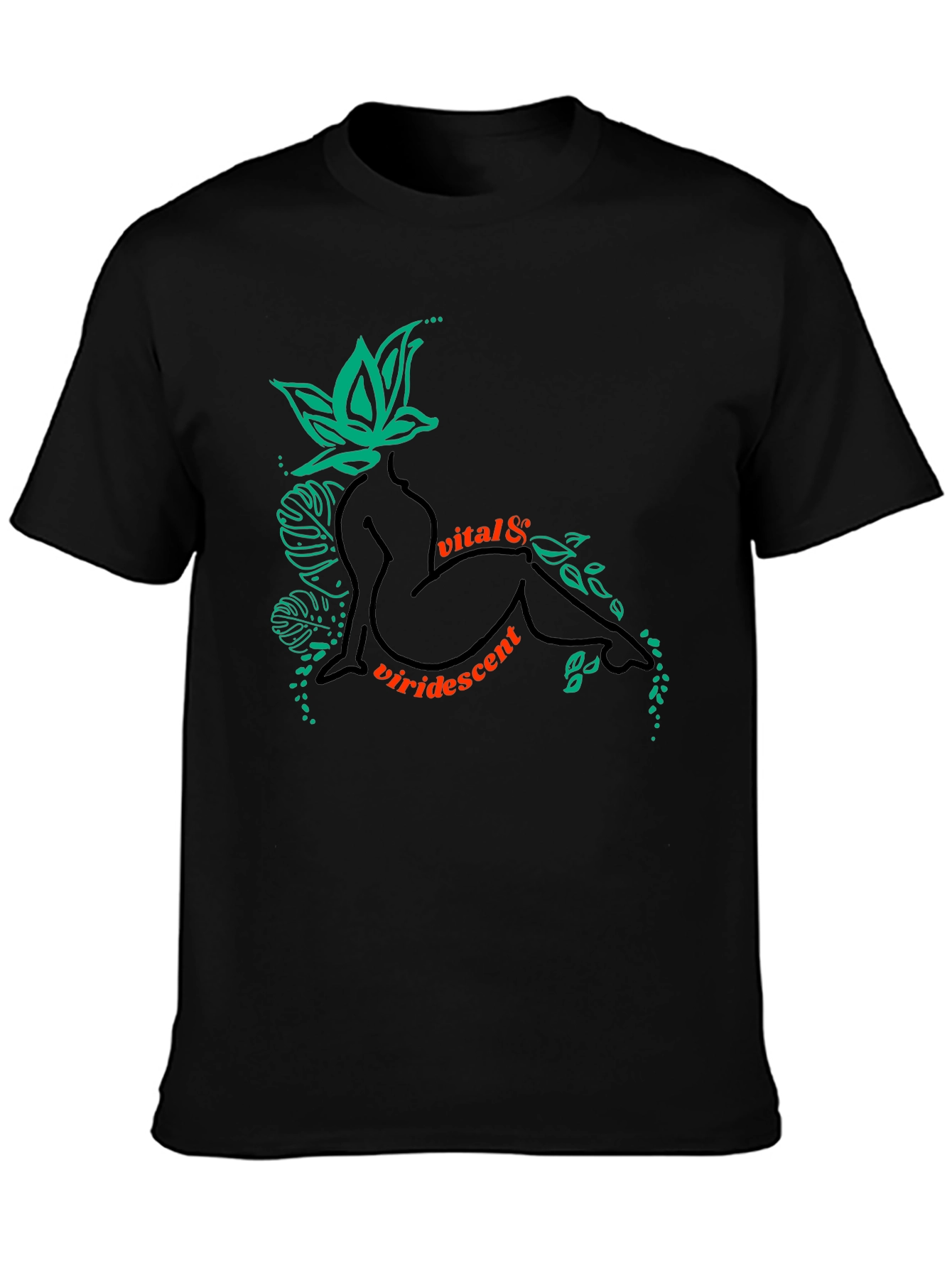 Vital & Viridescent Black Graphic T-Shirt