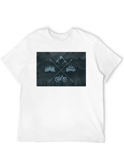 Outdoor Adventure Graphic T-Shirt - Mountain Bike Camping