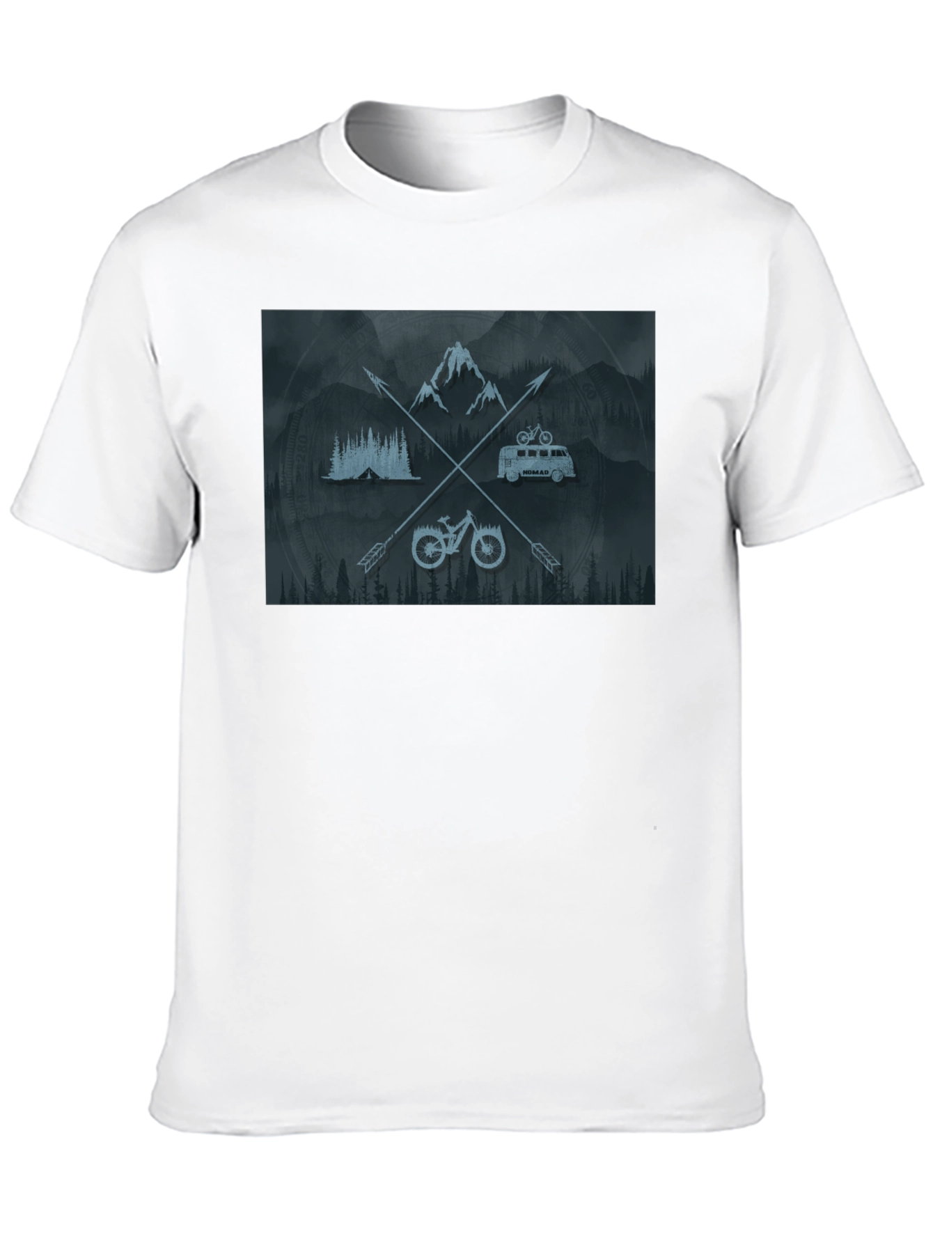 Outdoor Adventure Graphic T-Shirt - Mountain Bike Camping