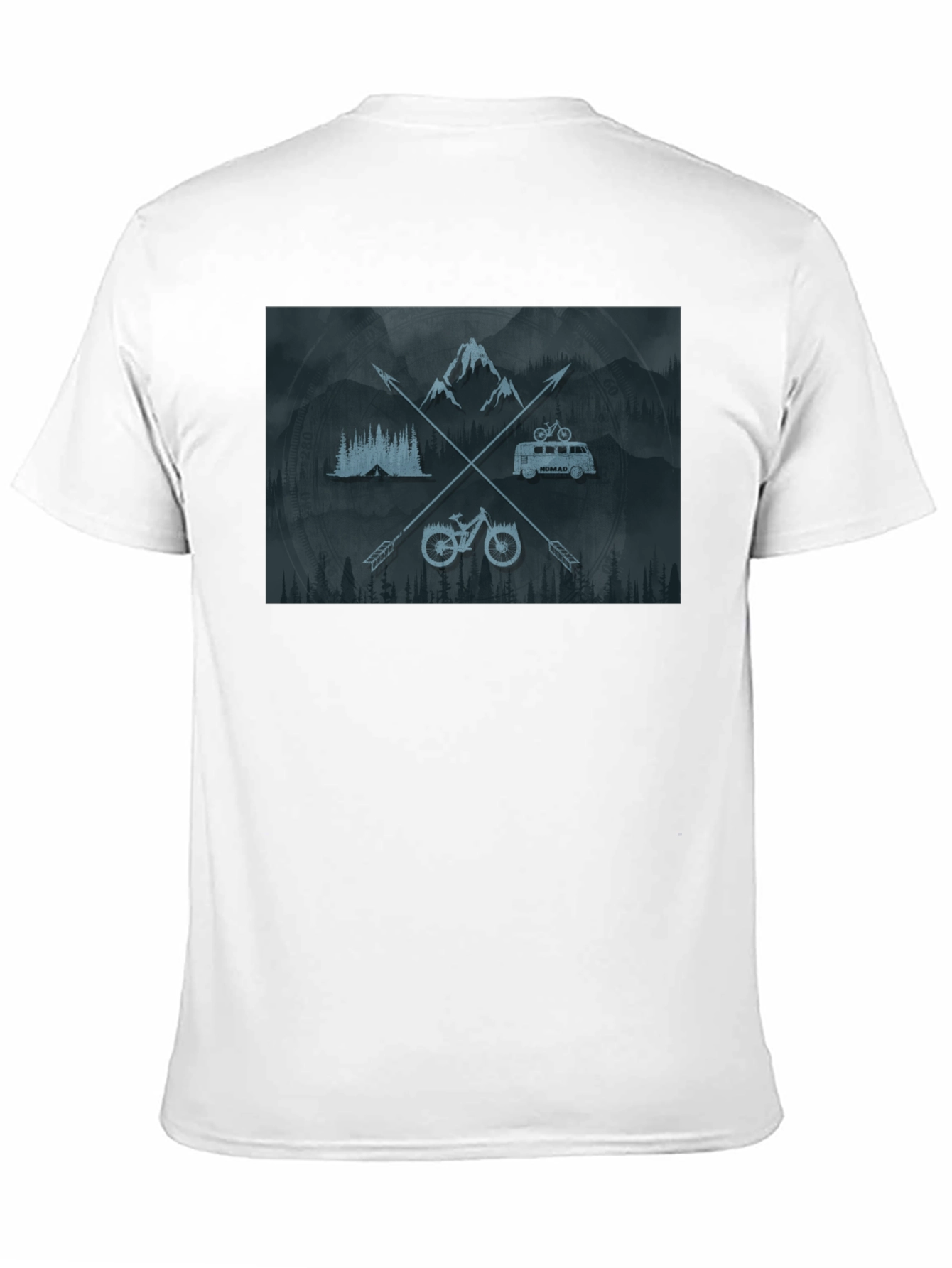 Outdoor Adventure Graphic T-Shirt - Mountain Bike Camping