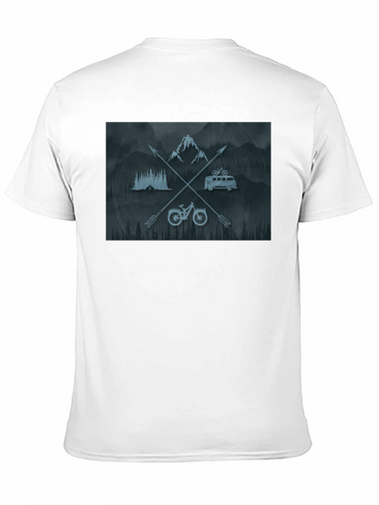 Outdoor Adventure Graphic T-Shirt - Mountain Bike Camping