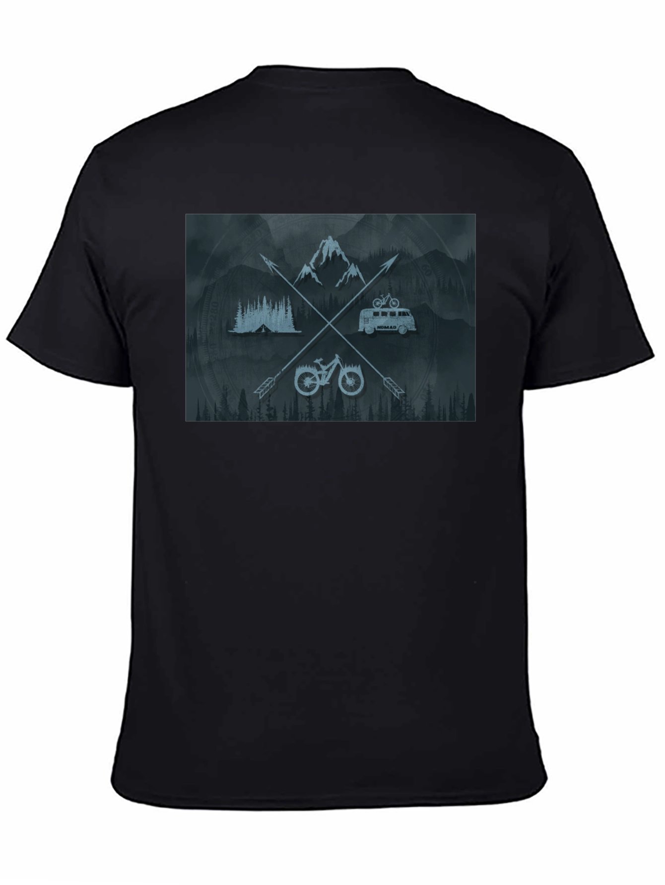 Outdoor Adventure Graphic T-Shirt - Mountain Bike Camping