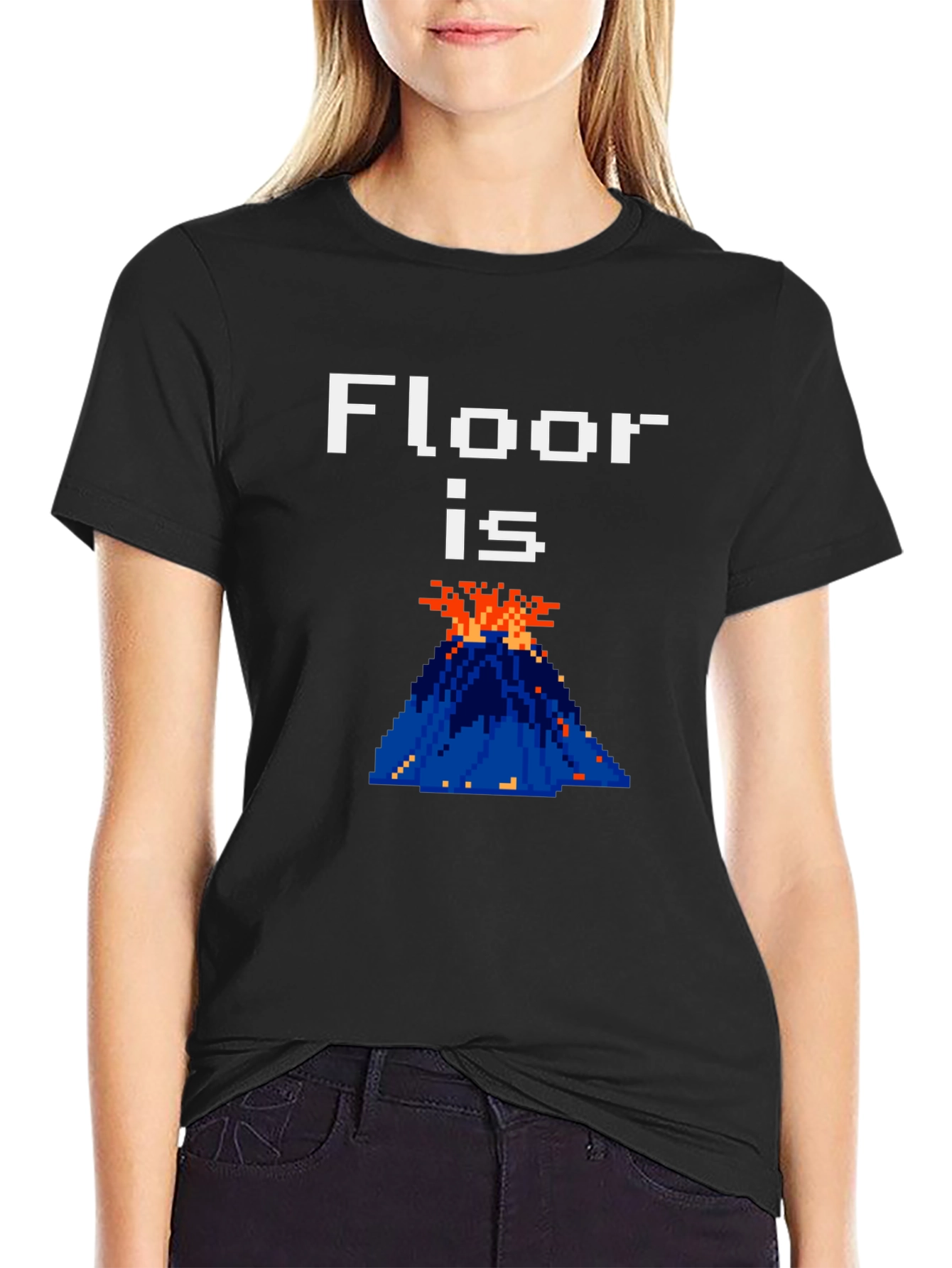 Floor is Lava Graphic Tee - Pixelated Fun