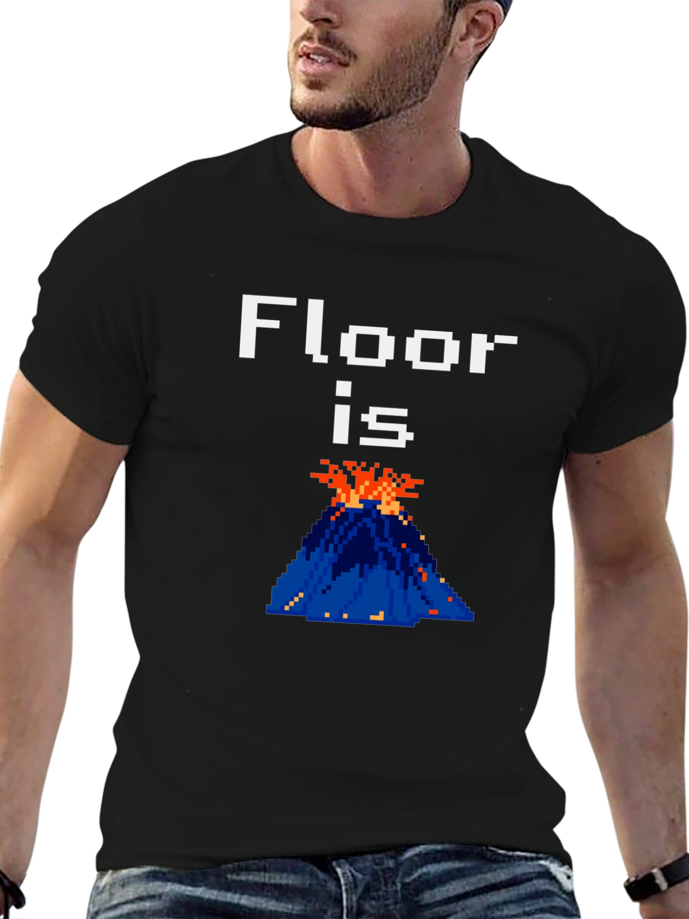 Floor is Lava Graphic Tee - Pixelated Fun