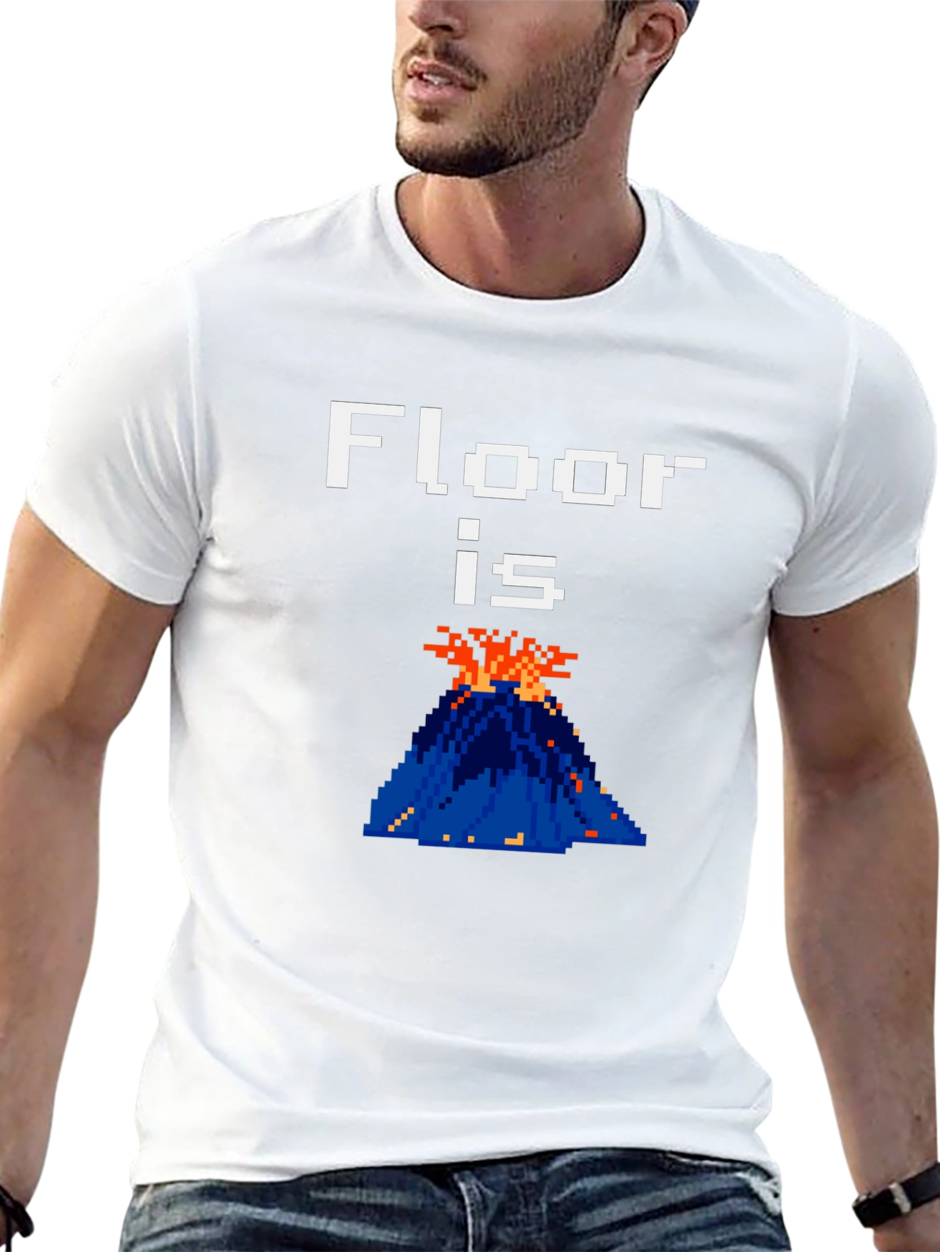 Floor is Lava Graphic Tee - Pixelated Fun