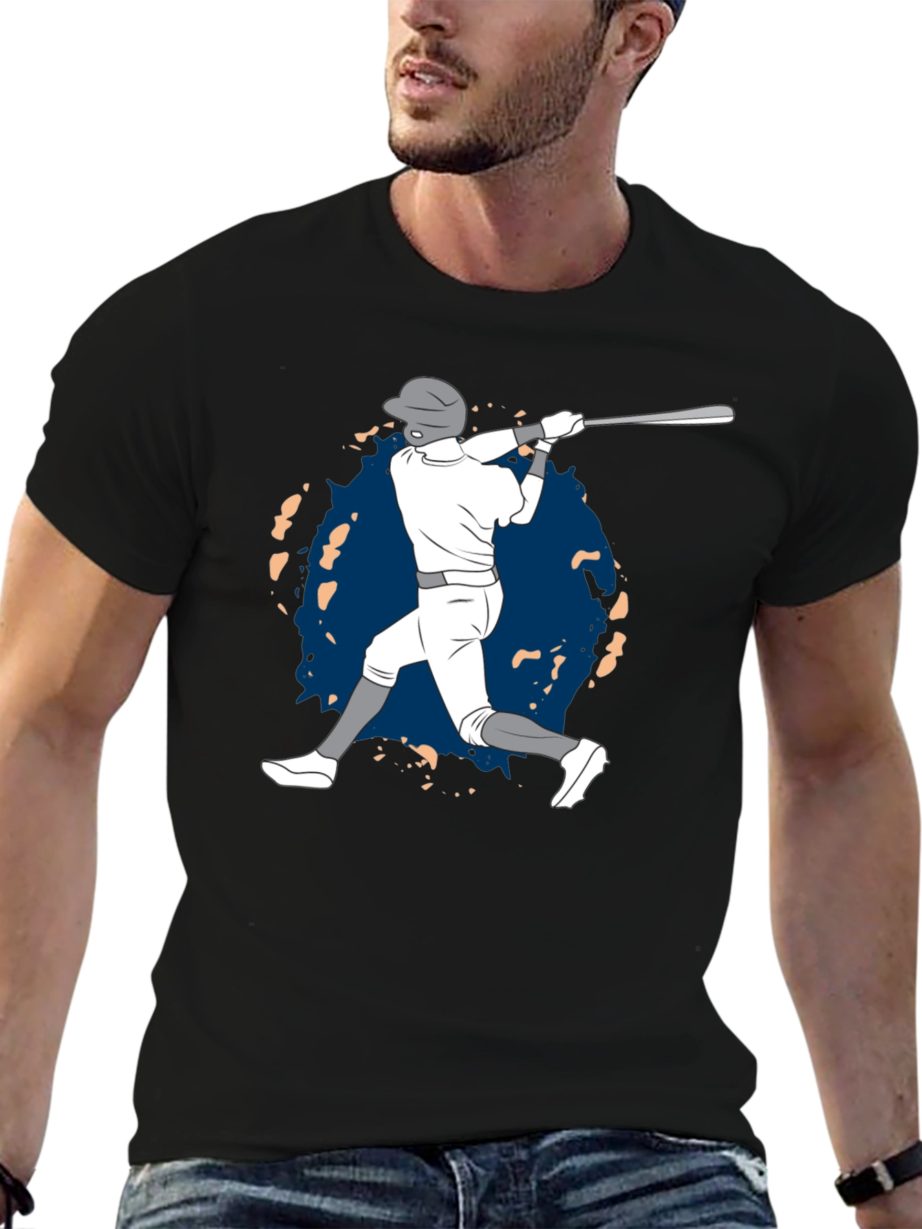 Baseball Player Graphic T-Shirt
