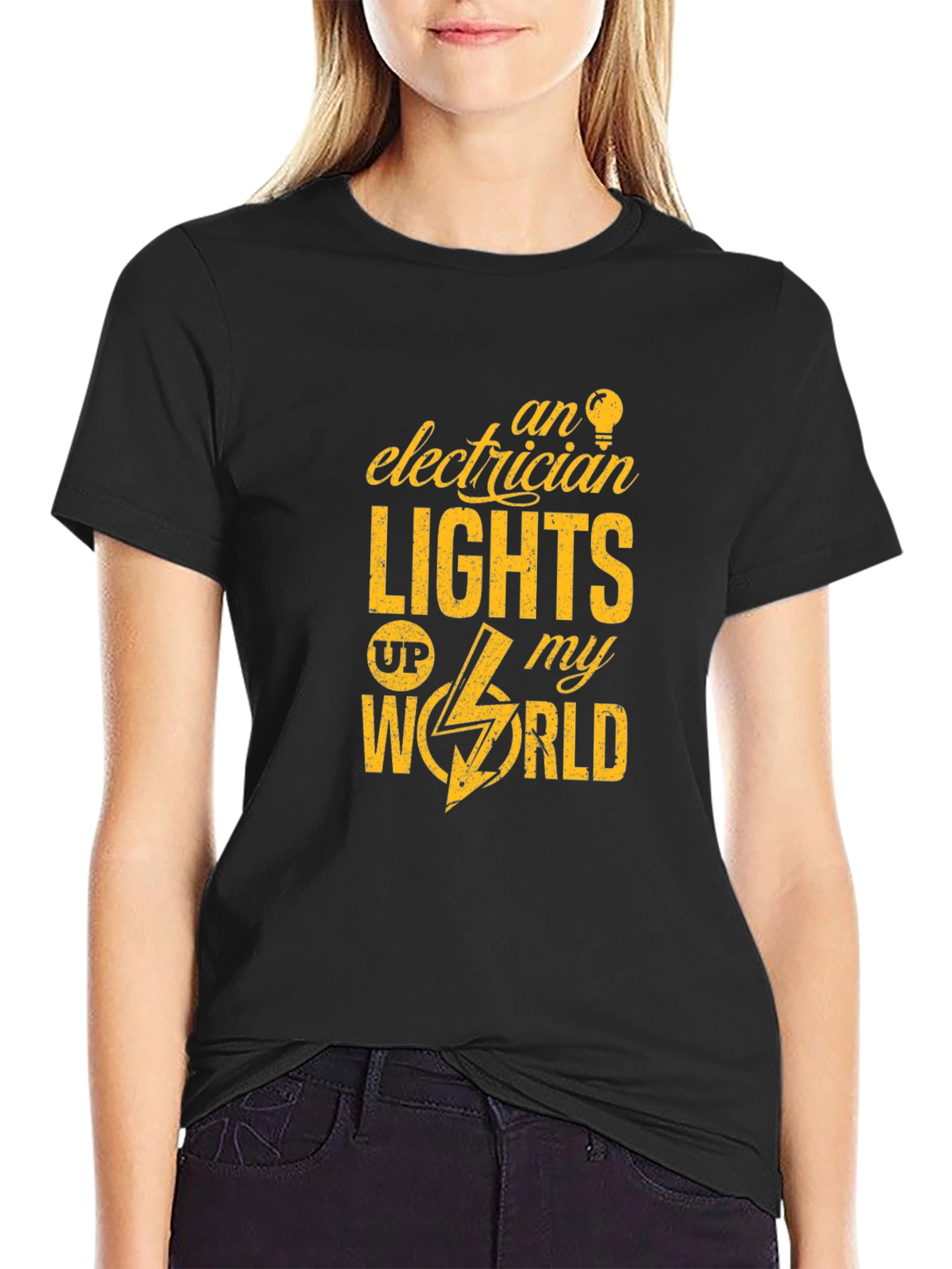 Electrician Lights Up My World Graphic T-Shirt