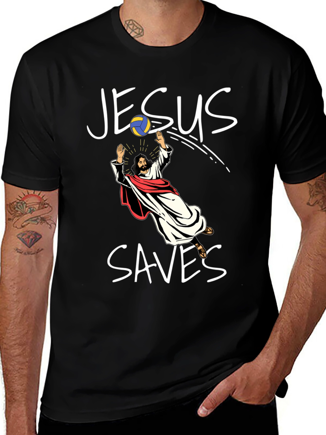 Jesus Saves Volleyball T-Shirt