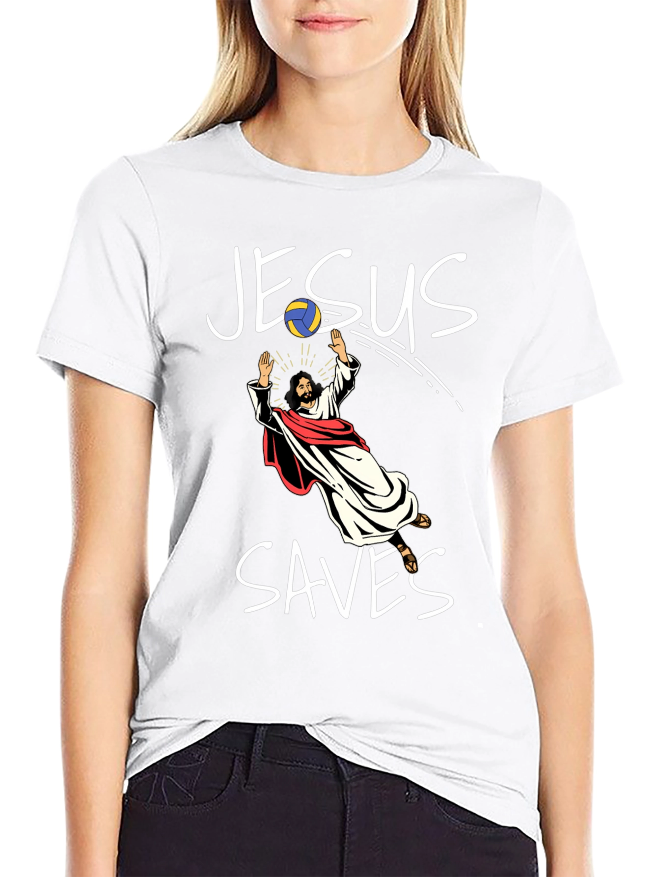 Jesus Saves Volleyball T-Shirt