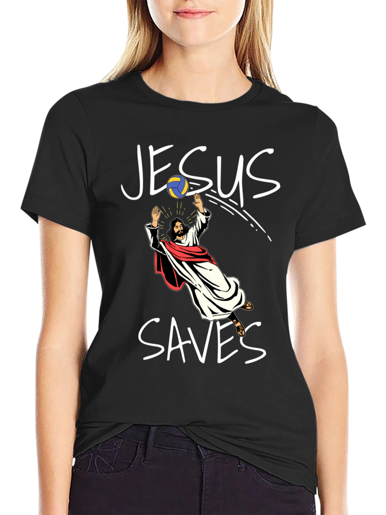 Jesus Saves Volleyball T-Shirt