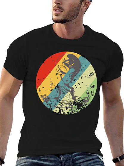 Retro Alien Meditation T-Shirt - Sci-Fi Yoga Tee