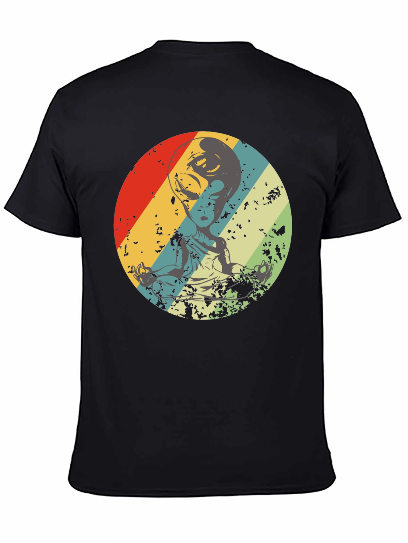 Retro Alien Meditation T-Shirt - Sci-Fi Yoga Tee