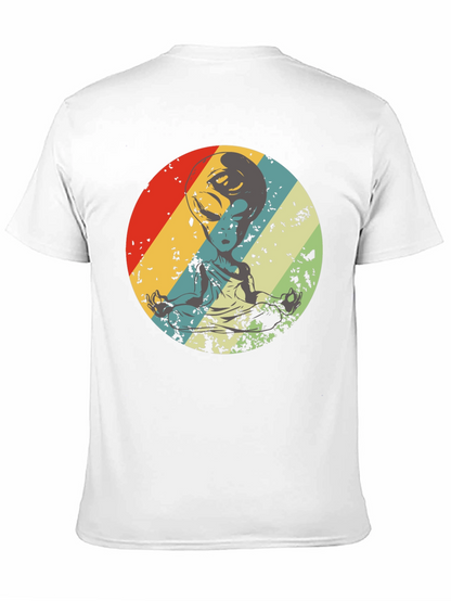 Retro Alien Meditation T-Shirt - Sci-Fi Yoga Tee