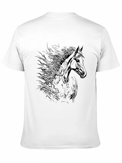 Black Horse Graphic Tee - Mens Fashion