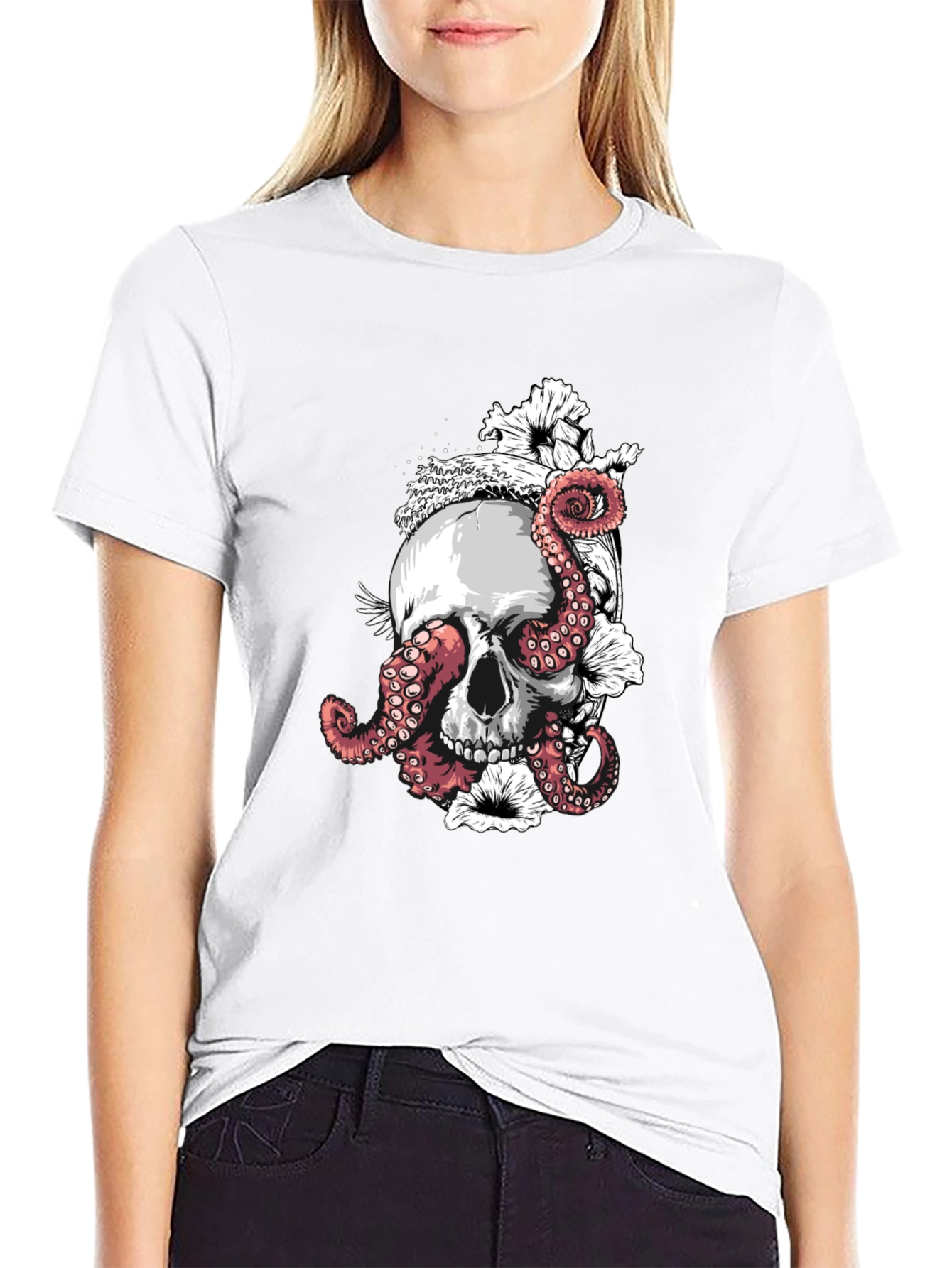 Skull & Octopus Black T-Shirt