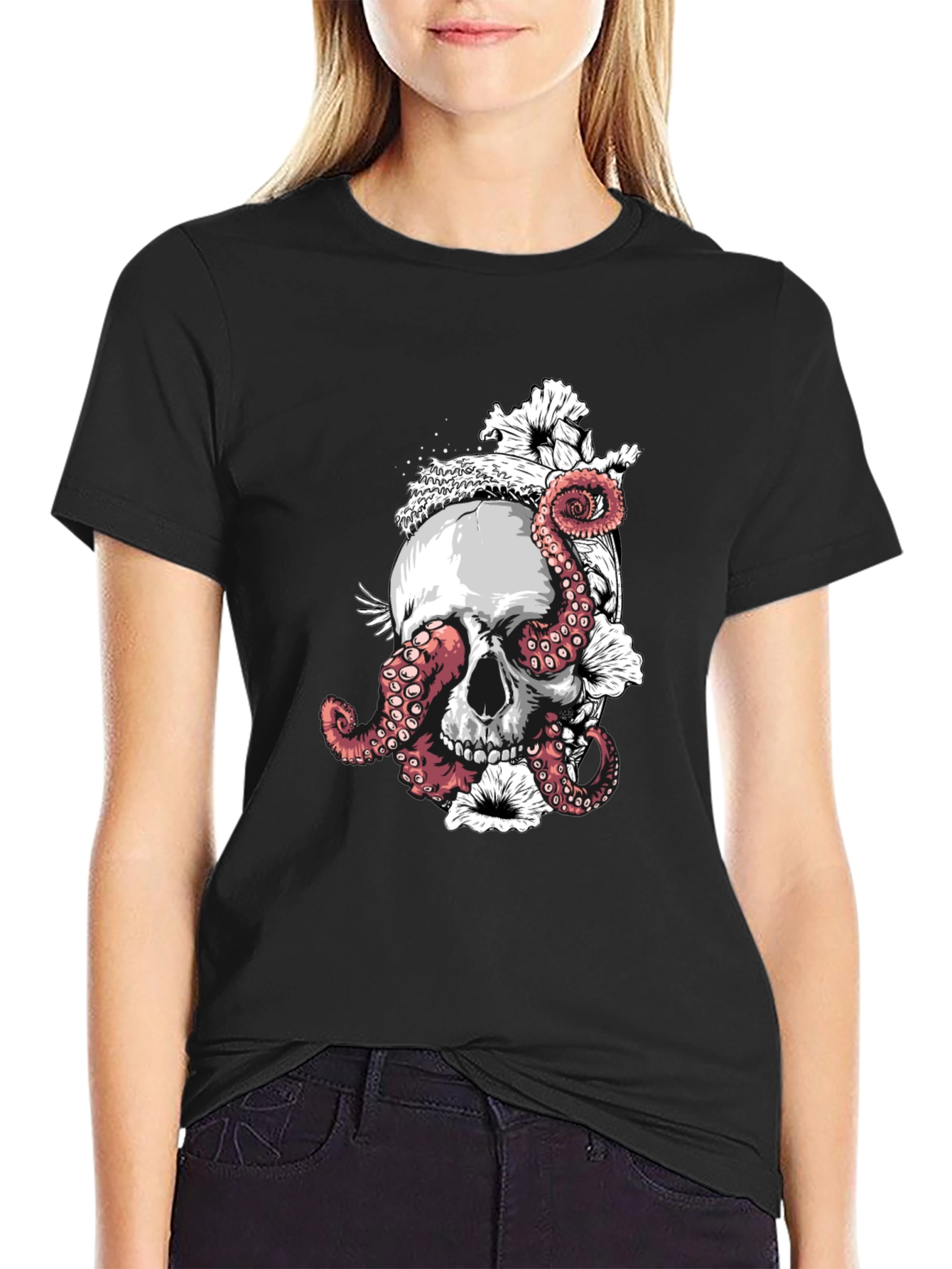 Skull & Octopus Black T-Shirt