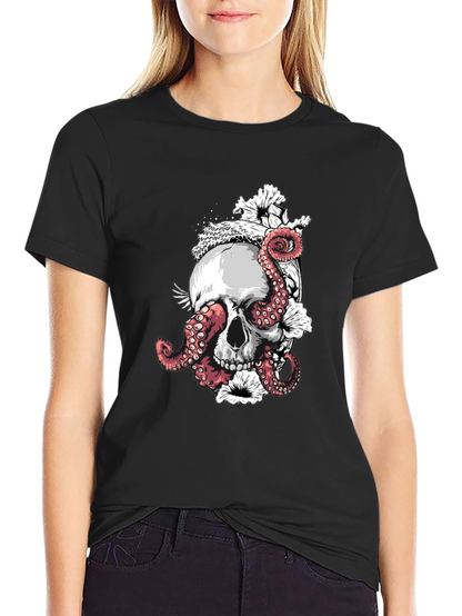 Skull & Octopus Black T-Shirt
