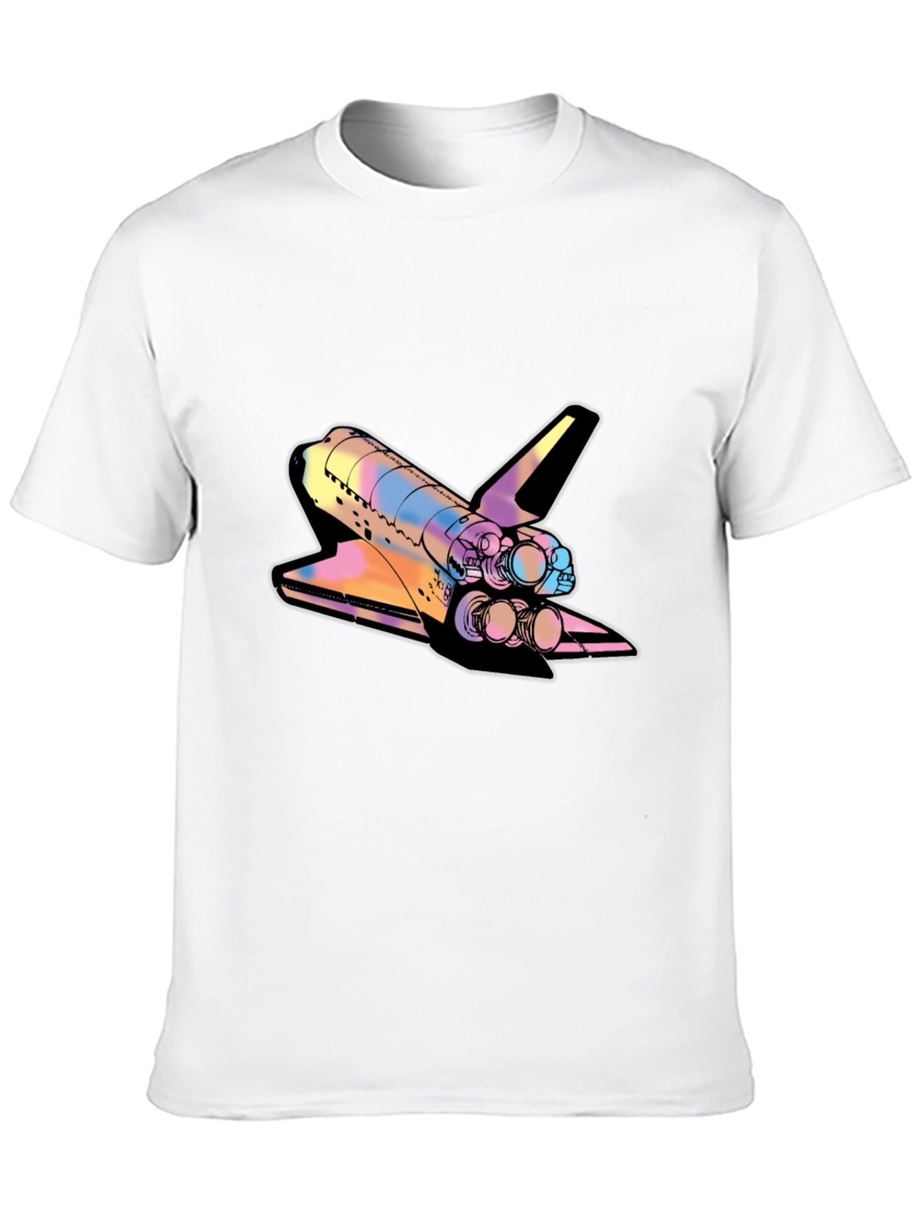 Space Shuttle Graphic Print Black Tee