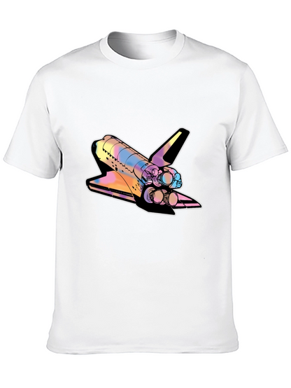 Space Shuttle Graphic Print Black Tee
