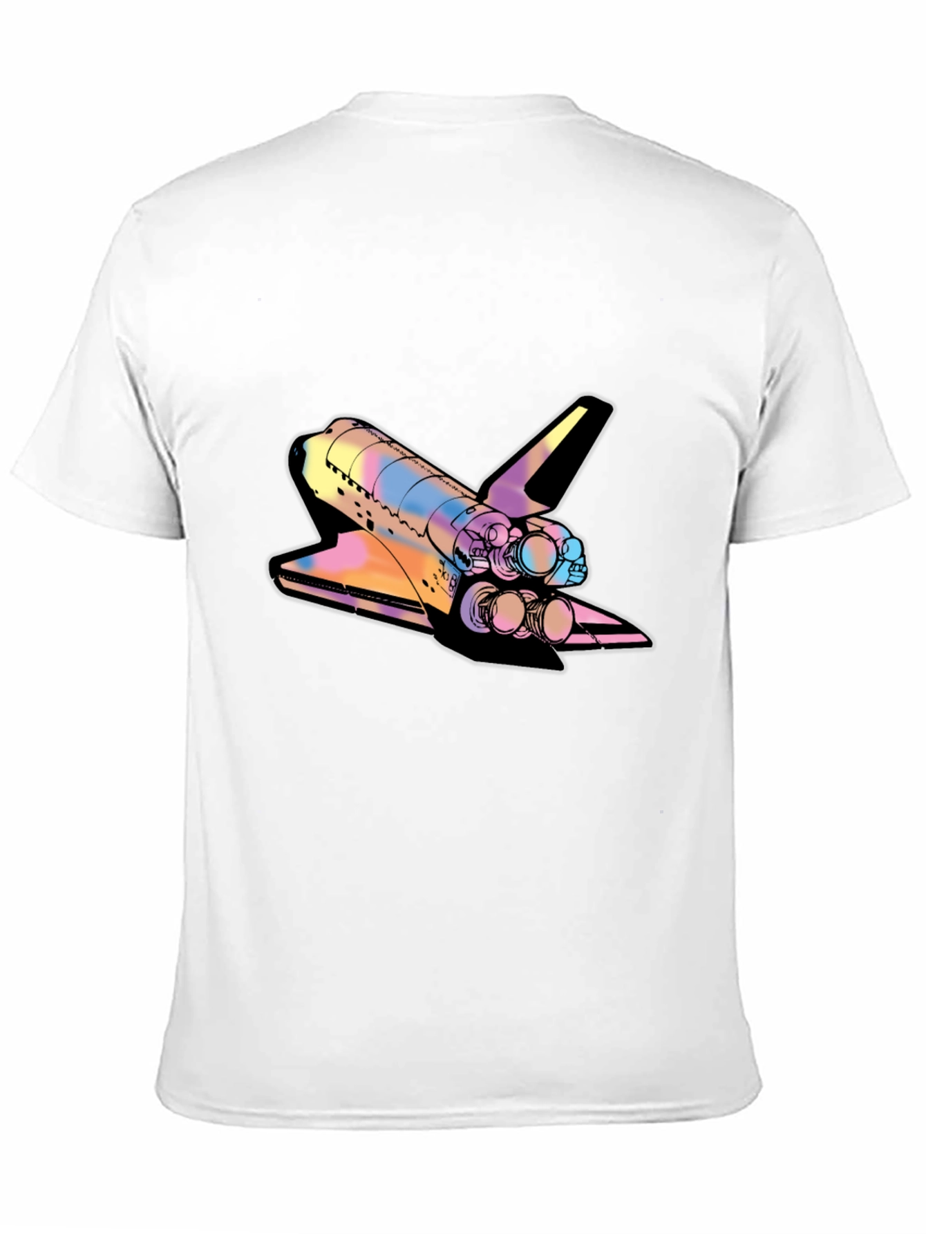 Space Shuttle Graphic Print Black Tee