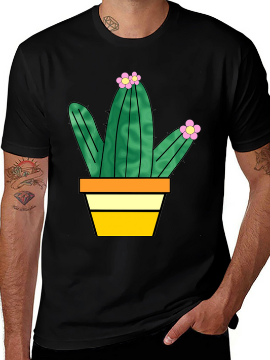 Cactus Graphic Tee - Trendy Potted Plant T-Shirt