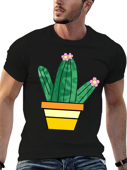 Cactus Graphic Tee - Trendy Potted Plant T-Shirt