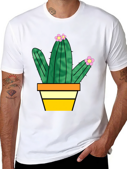 Cactus Graphic Tee - Trendy Potted Plant T-Shirt