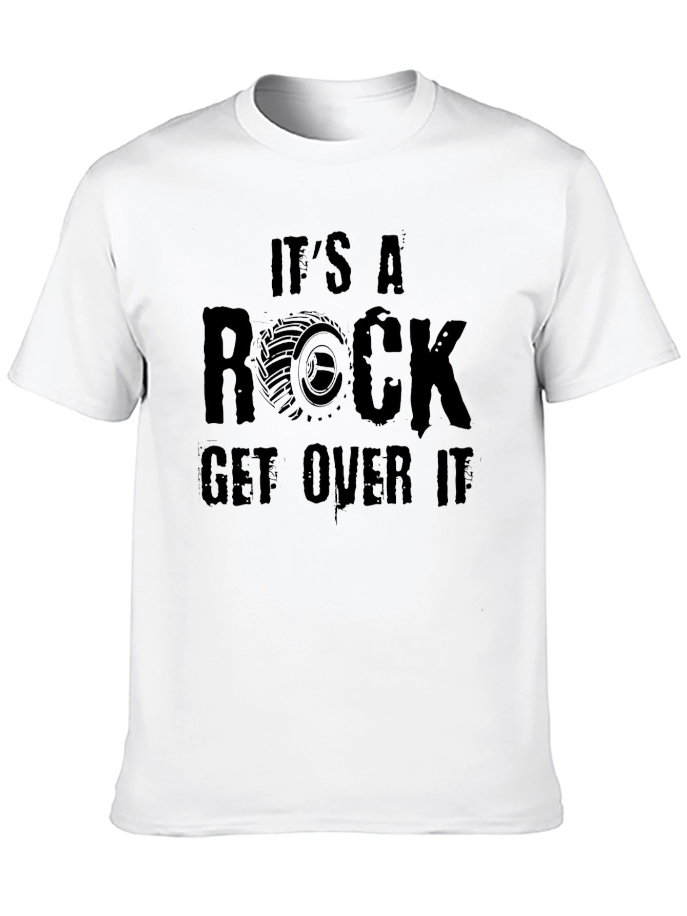 Its A Rock Get Over It Black Graphic Tee