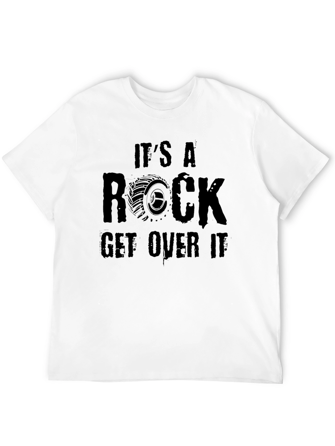 Its A Rock Get Over It Black Graphic Tee