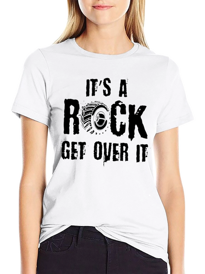 Its A Rock Get Over It Black Graphic Tee