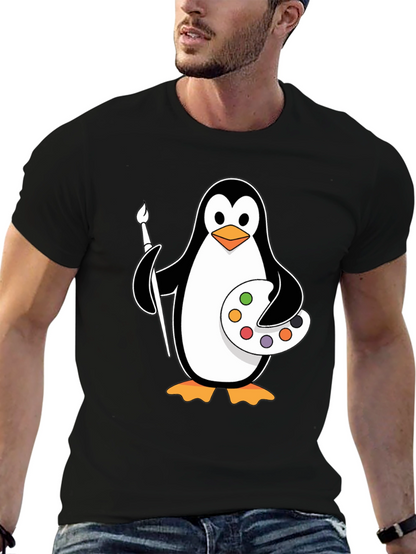 Penguin Artist T-Shirt: Creative & Fun Design