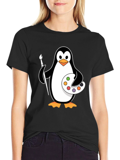 Penguin Artist T-Shirt: Creative & Fun Design