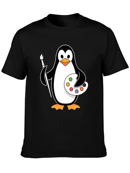 Penguin Artist T-Shirt: Creative & Fun Design