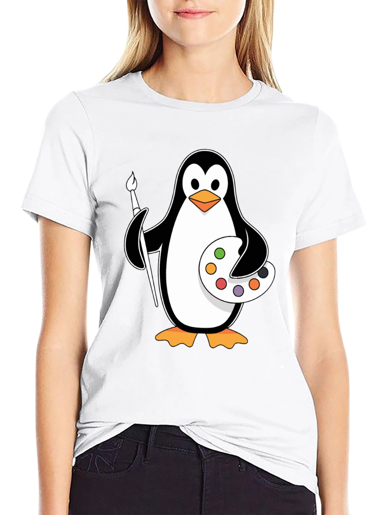 Penguin Artist T-Shirt: Creative & Fun Design
