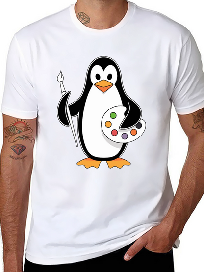 Penguin Artist T-Shirt: Creative & Fun Design