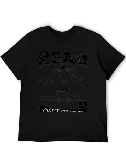 Real Cat Ladies Born In October T-Shirt