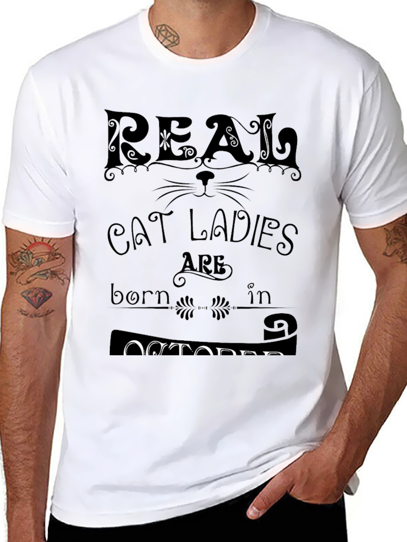 Real Cat Ladies Born In October T-Shirt
