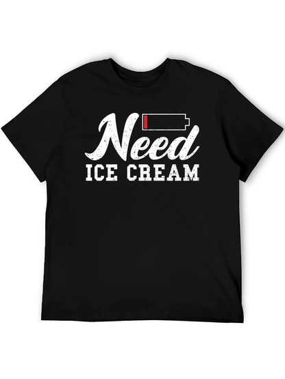 Need Ice Cream Graphic T-Shirt - Black Cotton Tee