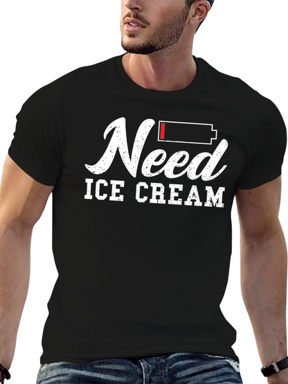 Need Ice Cream Graphic T-Shirt - Black Cotton Tee