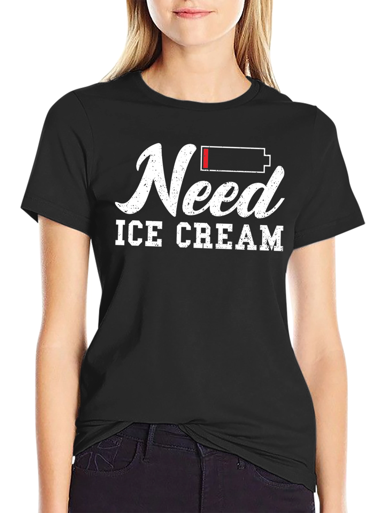 Need Ice Cream Graphic T-Shirt - Black Cotton Tee