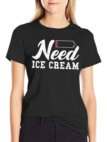 Need Ice Cream Graphic T-Shirt - Black Cotton Tee