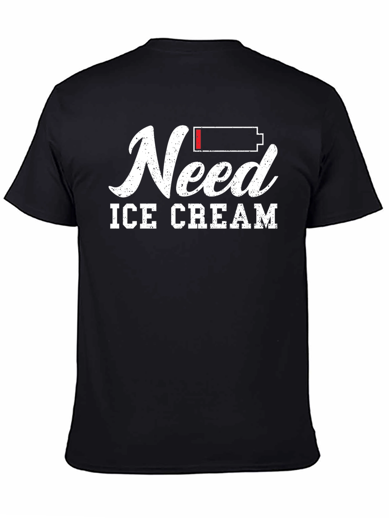 Need Ice Cream Graphic T-Shirt - Black Cotton Tee