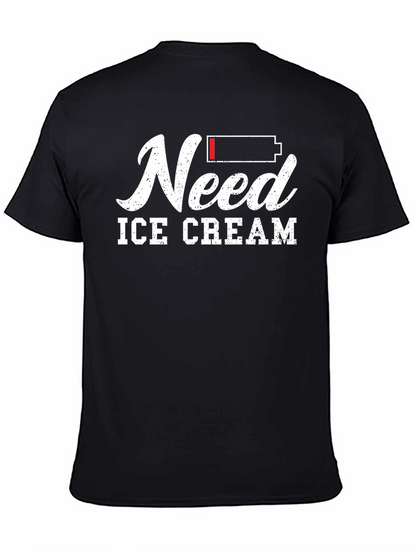 Need Ice Cream Graphic T-Shirt - Black Cotton Tee