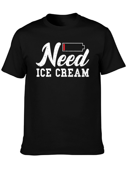 Need Ice Cream Graphic T-Shirt - Black Cotton Tee