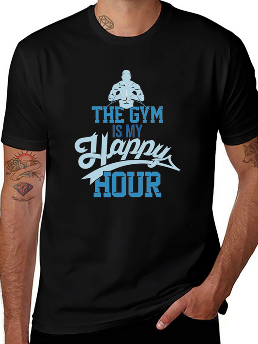 The Gym Is My Happy Hour T-Shirt - Black