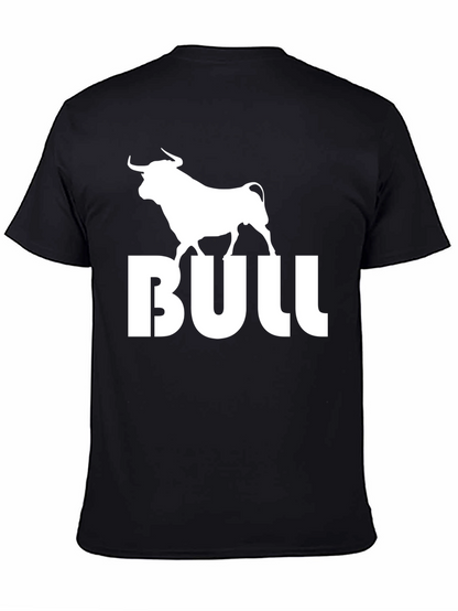 Bold Bull Graphic Tee - Black Cotton Blend