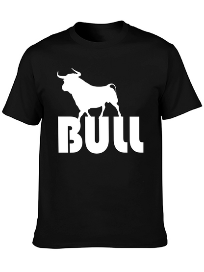 Bold Bull Graphic Tee - Black Cotton Blend